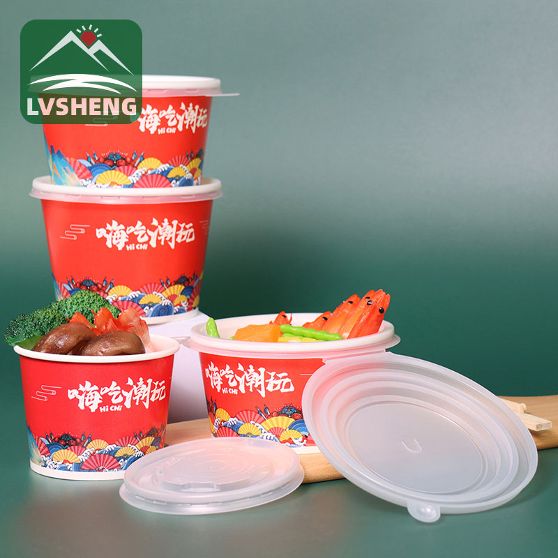 Papīrs To Go Bļodas ar vākiem un logotipu