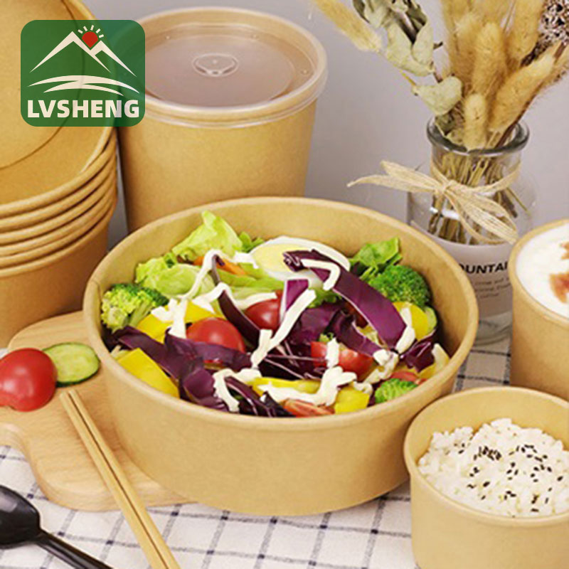 Pārstrādājiet 750 ml vienreizējās lietošanas Kraft papīra bļodu